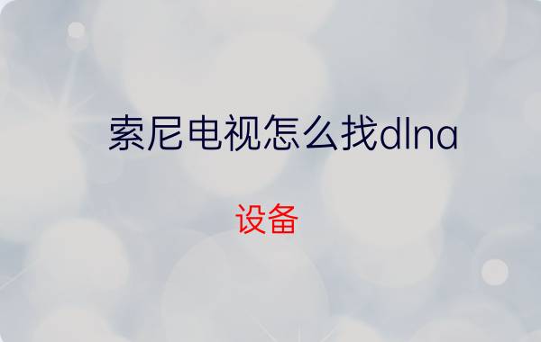 索尼电视怎么找dlna 设备 索尼电视的网线接口？